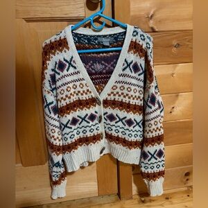 Natural Reflections Multicolor Patterned Cardigan